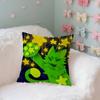 Cute Green Alien Cat Case Plush Fabric Soft Pillowcase Double Sided Print Cushion Cover Household Gifts