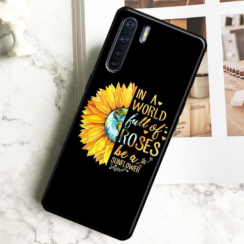 Beauty Yellow Sunflower Case For Oppo A60 A40 A80 A18 A38 A58 A78 A98 A16 A76 A96 A15 A17 A77 A74 A94 A54 A57S Cover