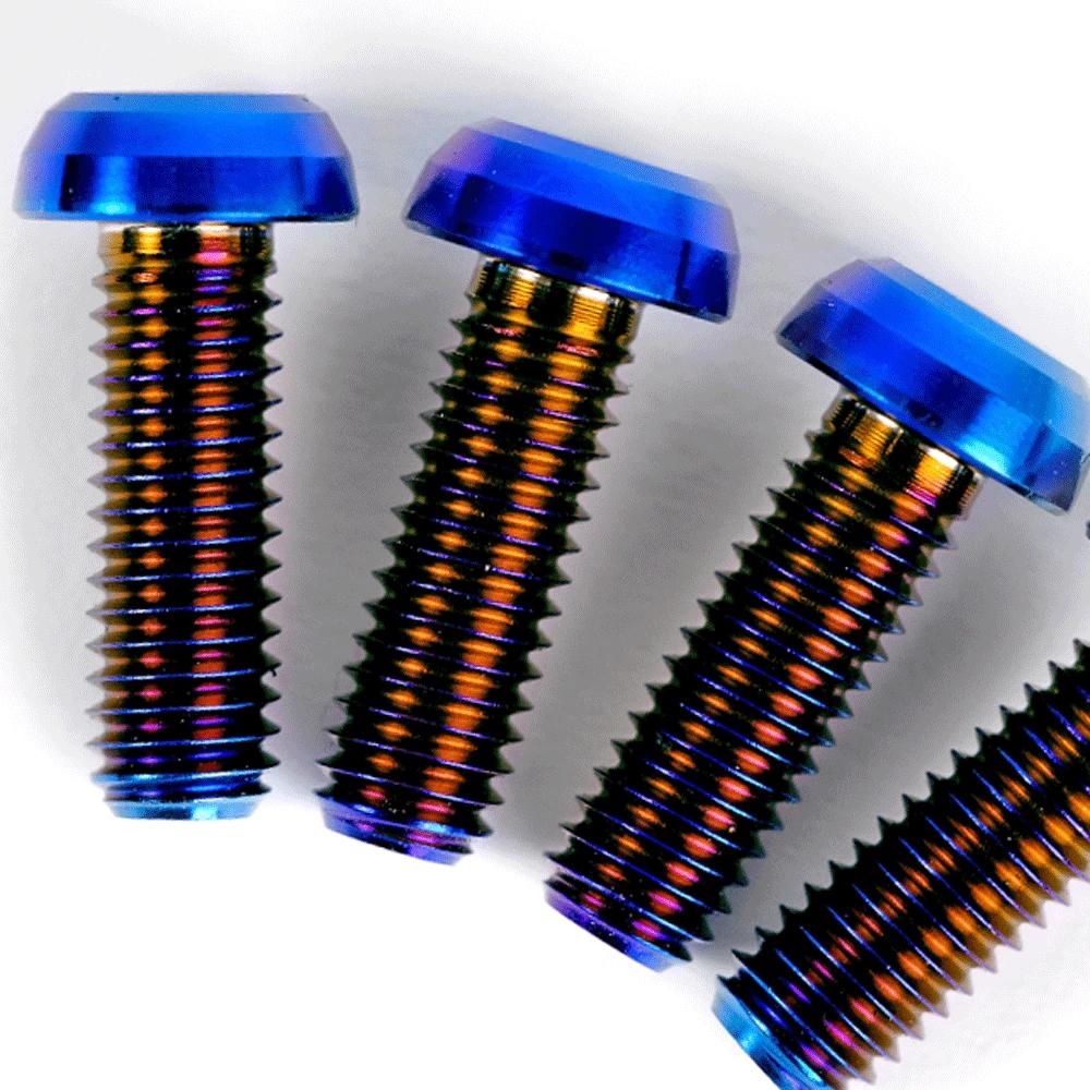 1 PC Multiple Color M5 P0.8mm X 8 9 10 12 14 16 20 25mm GR5 Titanium Alloy Screw T25 Torx Head For Bicycle Disc Brake