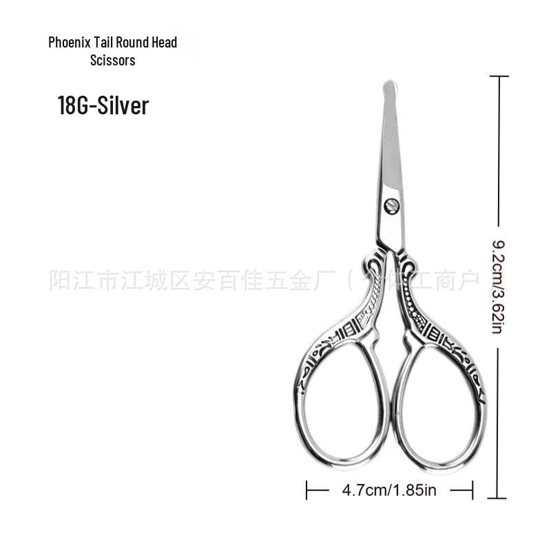 Stainless Steel Eyebrow & Nose Hair Trimmer Scissors with Round Head