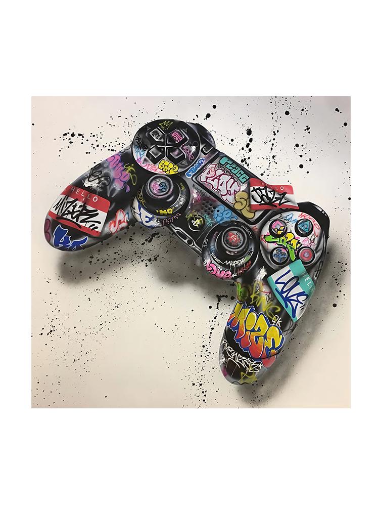 

Граффити Арт Геймпад Палец Жест Лев Плакат и принты Абстрактная Картина на Холсте Настенные Картины для Домашнего Декора Комнаты 40x40cm No Frame