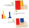 Milisten Color & Shape Sorting Toy Wooden Geometric Stacker Fine Motor Skills & Color Recognition Learning Toy for Toddlers 1+ Year