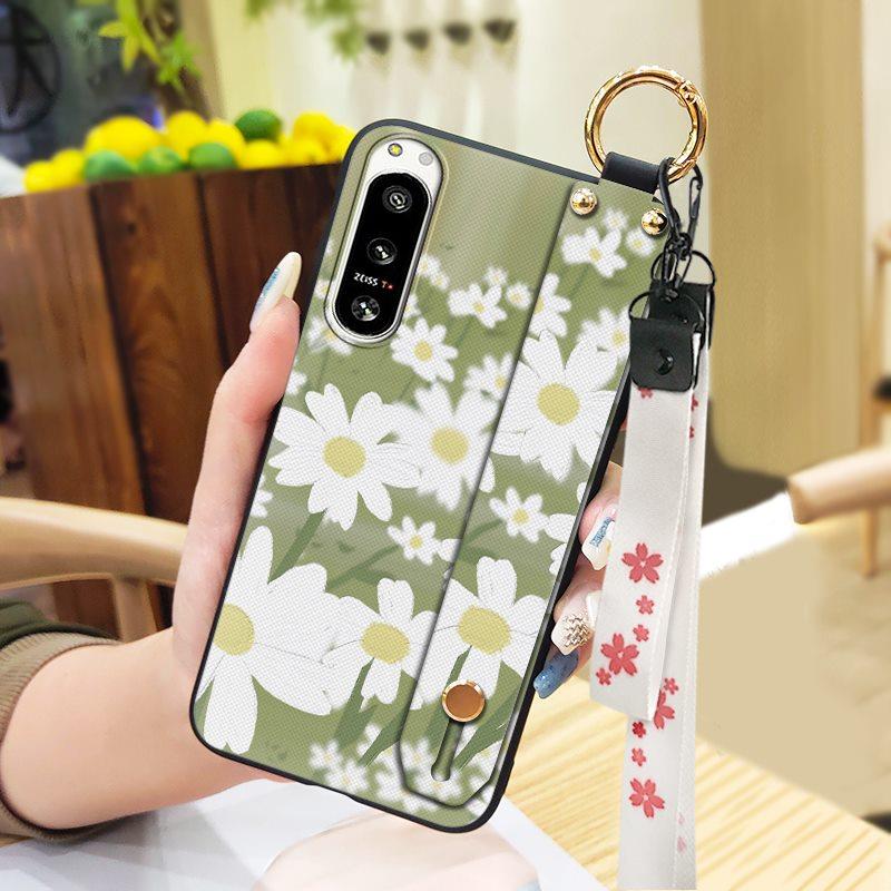 Protective Phone Holder Phone Case For Sony Xperia5 IV Kickstand Dirt-resistant Lanyard Back Cover Waterproof Soft Case