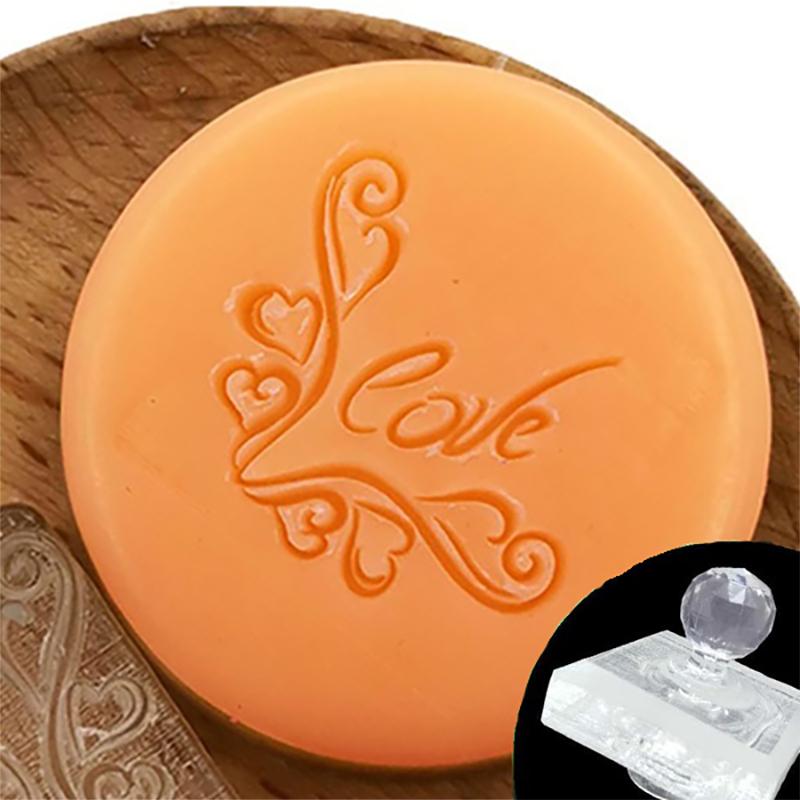 Custom Personalised Love Thank You Soap Stamp Mini Clear Sealing Seal Mold For Diy Handmade Soap Making Supplies Kits Tools