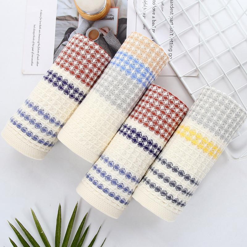 100% Cotton Bath Towel Set High Quality Striped Waffle Towel for Child Home Water Absorption Soft Washcloth 35X75CM/70X140CM