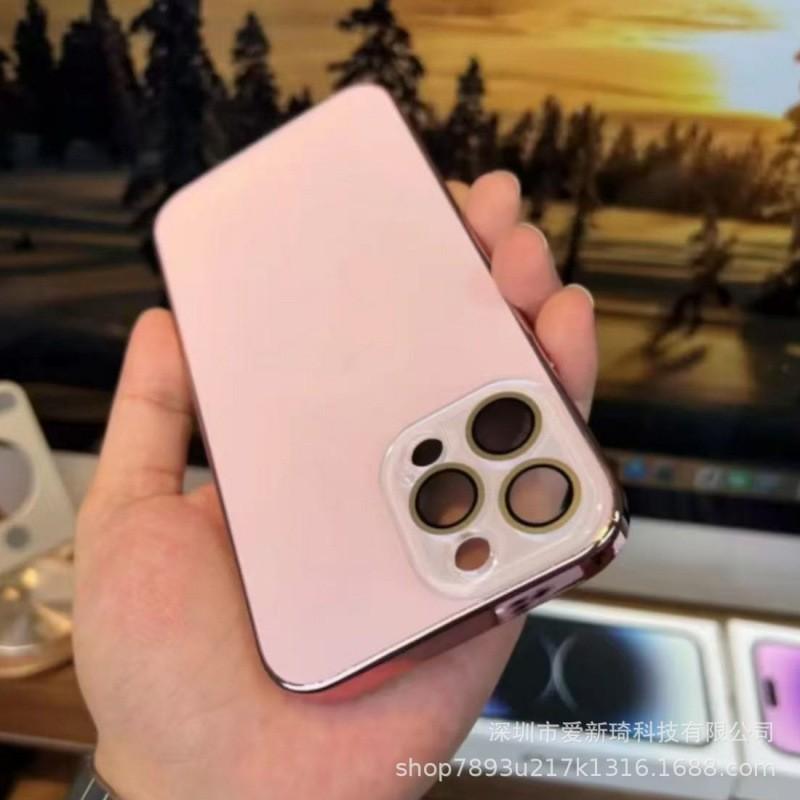 Matte Electroplated Phone Case IPhone 17 Pro Max 16 15 With Built-in Camera Lens Protector Drop Protection