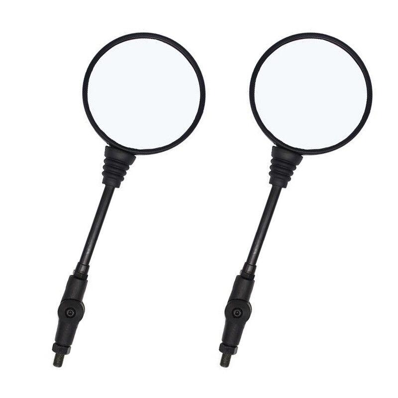 2 st Motorcykel Svart Universal 10 mm Sidospegel Backspegel Anti-fall Vikbar Rund Spegel