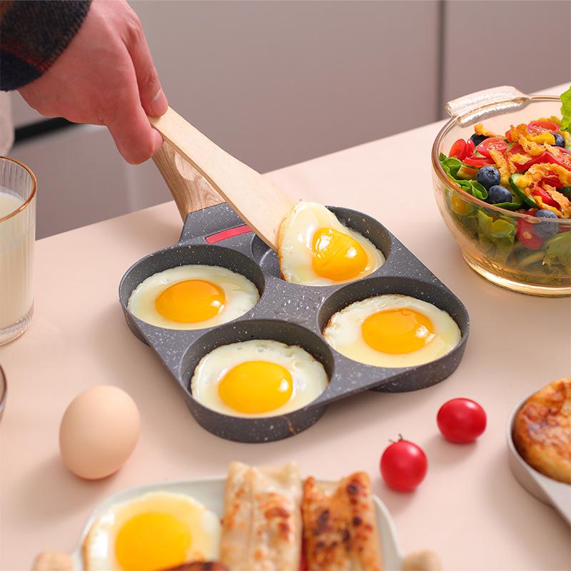 Maifan Stone Non-Stick Four-Hole Egg Pan with Lid