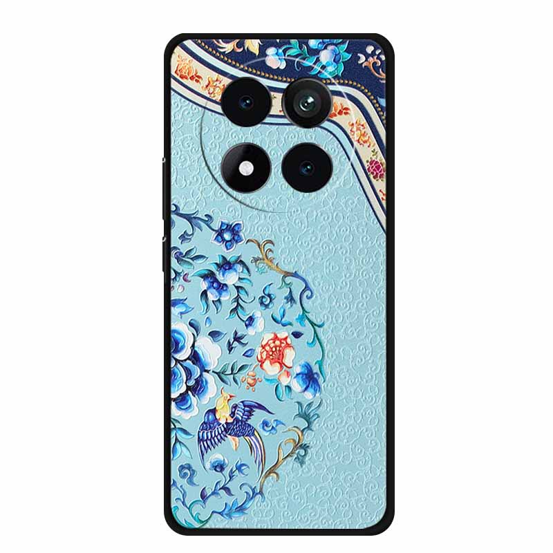 3D Emboss Case For Xiaomi Redmi Note 15 Phone Case Flowers Black Silicone Soft Back Cover Coque For Redmi Note 15 Pro Plus Case