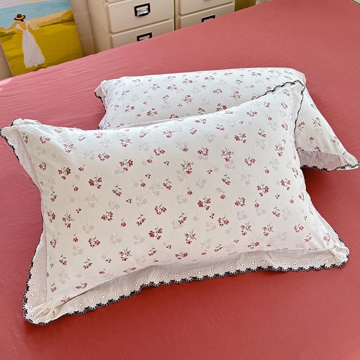 1pc Lace Trim Leopard Printed Pillowcase Cover 48x74cm INS Style Pillow Cover Skin-friendly Pillow Sham