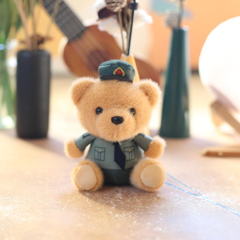 And Police Fire Fighter Panda Animal Plush Keyring With Short Pile For Gifts