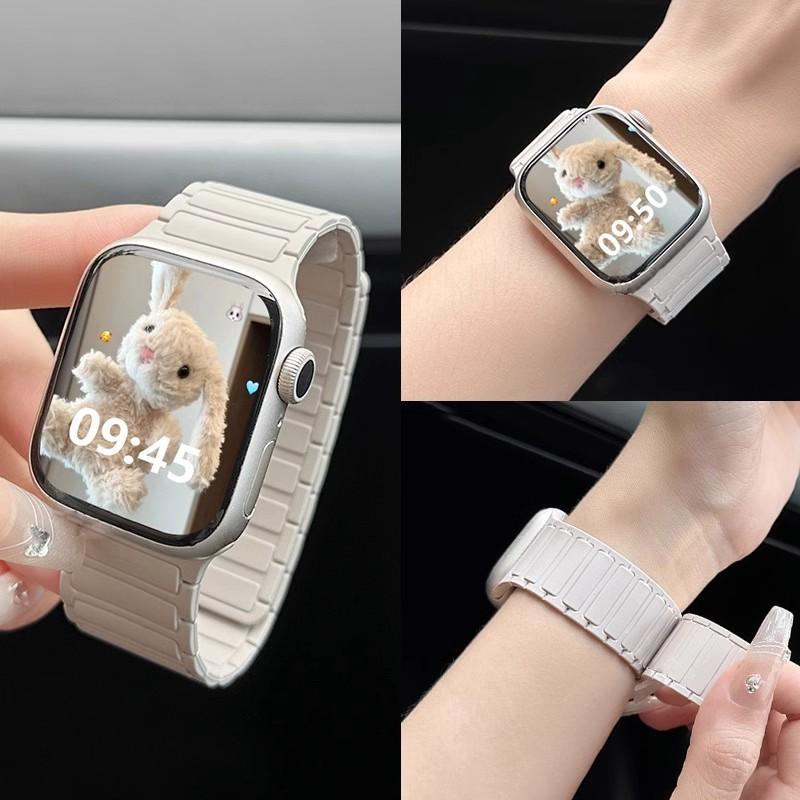 Magnetic Loop For Watch Bands 44mm 40mm 49mm 45mm 41mm 38mm Silicone Bracelet iWatch Series11 10 9 8 7 6 Se Ultra 3 Strap