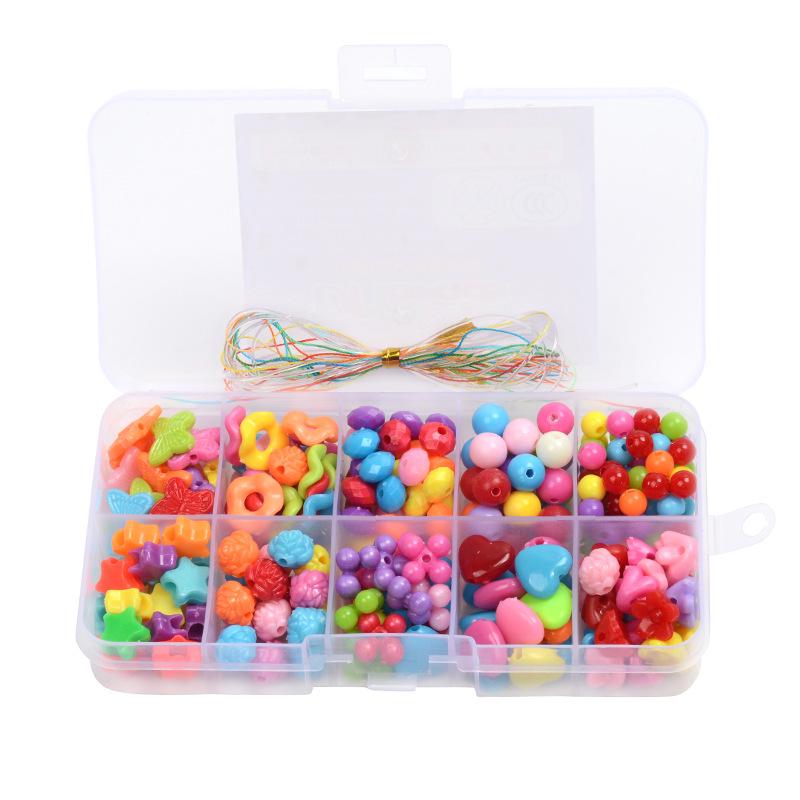10-Grid Educational DIY Beading Kit for Kids: Acrylic Beads for Bracelets & Necklaces