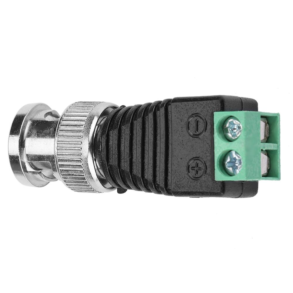 10Pcs Green Coaxial BNC Male Cable Connector Terminal Adapter CCTV Video Balun Camera
