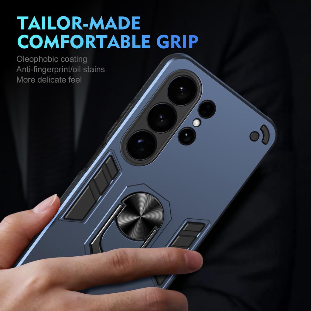 Magnetic Metal Ring Phone Case For Samsung S26 Ultra S25 Plus S24 S23 A36 A56 A17 A07 Silicone Lens Protector Shockproof Cover