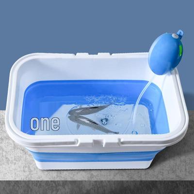 Outdoor 13L Folding Square Bucket for Household Cleaning, Portable Car Use, and Fishing.