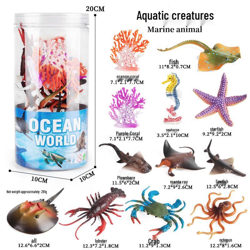Marine Life Toy Set: Squid, Octopus & Jellyfish Figurines for Kids