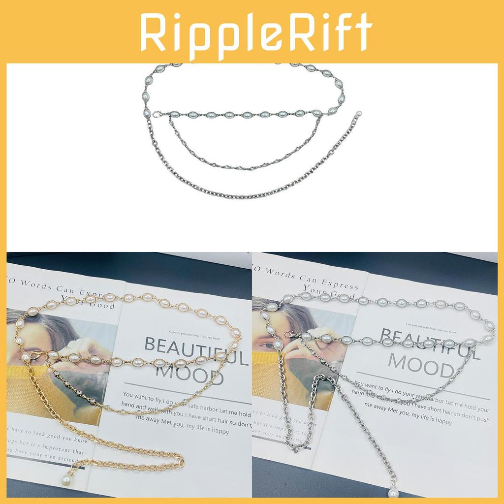 Y2k Metallic Waist Belt With Waterdiamond Embellishments For Female Fashion