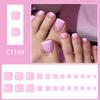 Elegant Press On Toenails French Design White Edge Light Pink Glitters Accents NonToxic Fake Nail Easy Application For Holiday