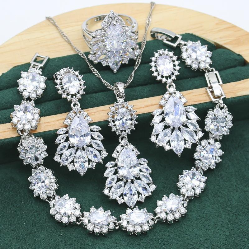 Zircon Wedding Jewelry Sets Wedding Party Decorations High End Light Luxury Jewelry