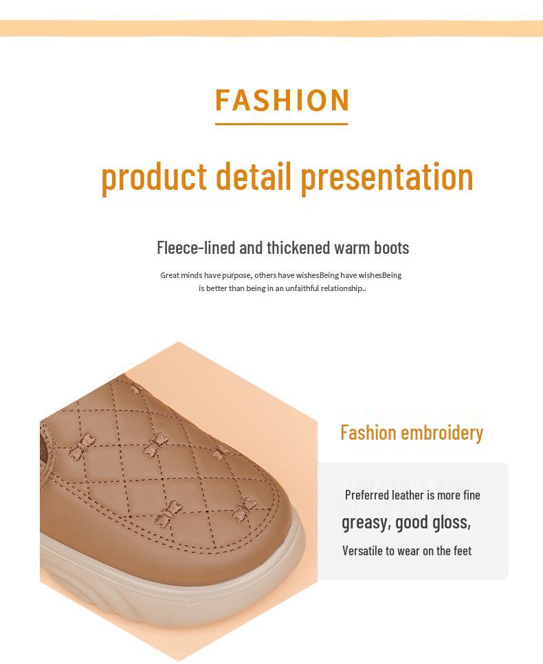 2024 Winter Women's Waterproof Cotton Boots: Thick-Soled, Casual, Warm, Plus Velvet, Comfortable Snow Shoes