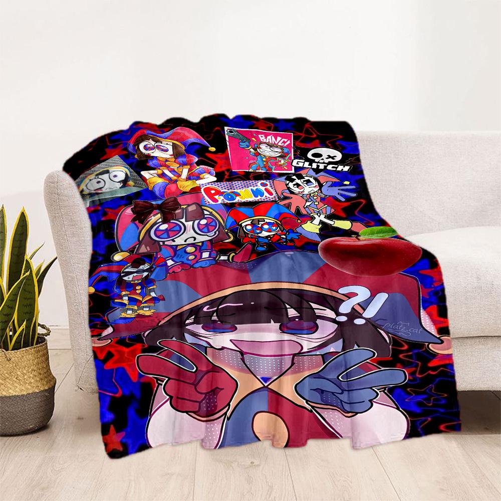 Digital Circus Style Blankets Are Suitable for Living Rooms,making Them an Ideal Choice for Outdoor Travel and Gifts.