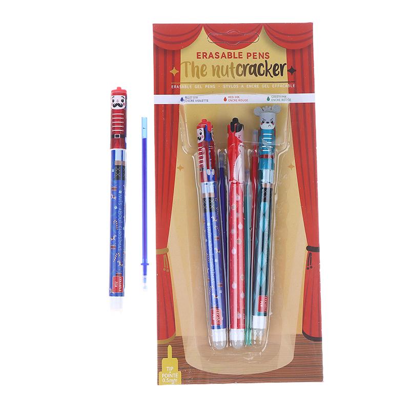 Cartoon Erasable Gel Pens Christmas Edition Pens With Eraser For Students Writing Pen Stationery Birthday Year Gift