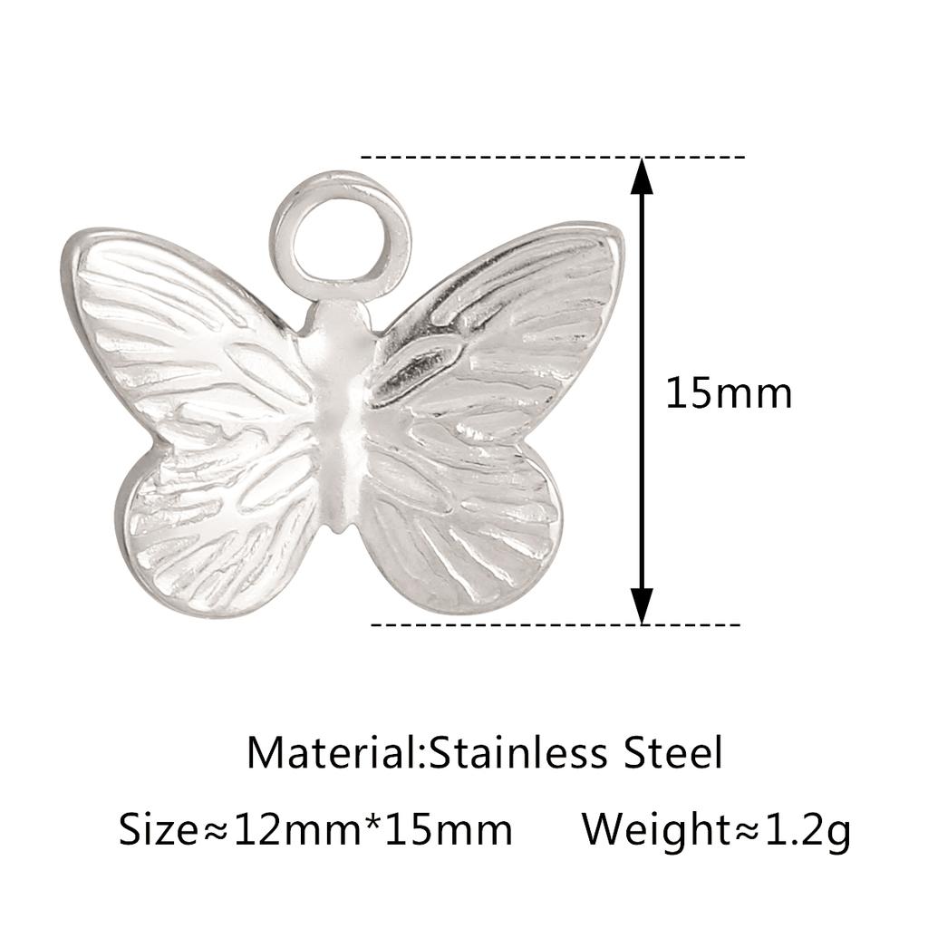 3Pcs Rose Flower/Daisy/Clover/Bee/Butterfly Charms Stainless Steel Pendant DIY Necklace Bracelet Earring Jewelry Making Finding