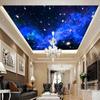 Custom 3D Wall Mural Glitter Stars Wallpaper Natural Landscape Night View Ceiling Wall Paper For Living Room Sofa Backdrop Hotel