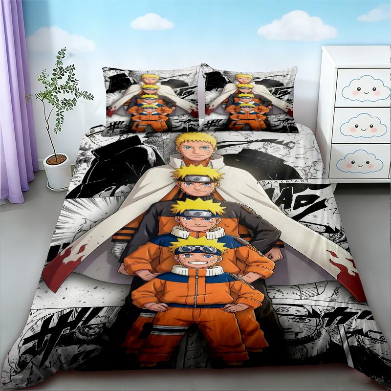 Duvet Cover Naruto Anime Cartoon Bedding Set Comforter Cover Queen King Size Teens Bedroom Dormitory Home Gifts Soft Comfortable