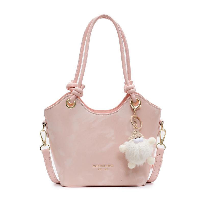 Korean Version of Fashionable Personality Commuting Simple Wind Hand Carrying Bucket Bag Women's Casual Versatile Niche Design Messenger Bag