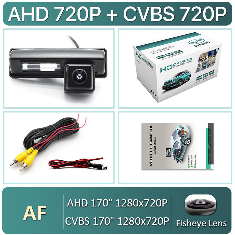 170 Degrees Fisheye Lens CVBS AHD 1080P Night Vision Car License Plate Light Rear View Camera For Toyota Camry 2007-2012