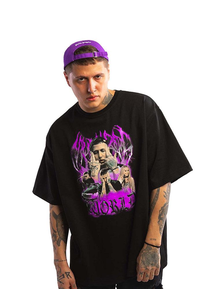 Men TShirt Oversized Cotton Hip Hop Printed Graphic Tops Y2k Streetwear Korean Fashion Vintage Short Sleeve Tee Unisex Clothing