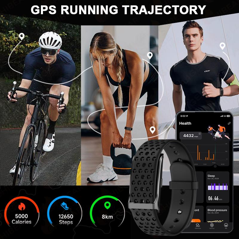 New Health Monitoring Bracelet Screenless Watch 120+ Sports Mode Heart Rate Blood Pressure IP68 Waterproof Smartwatch Men
