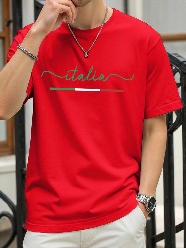 Classic Colors Representing Italy Pattern TShirt Mens Summer Soft T Shirts Cotton Comfortable Sportswear Unisex Hip Hop Clothes
