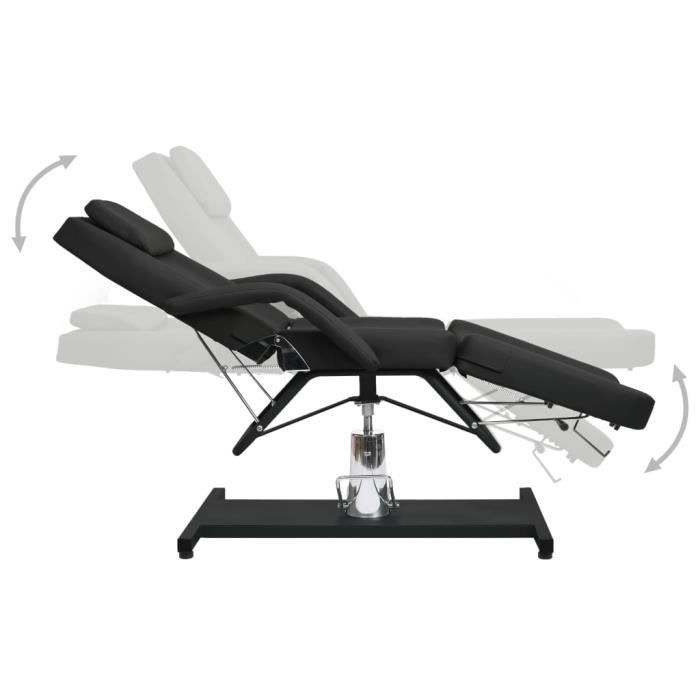 VidaXL Table de massage Noir 180x62x(87-112) cm