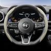 Suitable for Alfa Romeo Breathable Leather Steering Wheel Cover Quick-Release Non-Slip Durable Black
