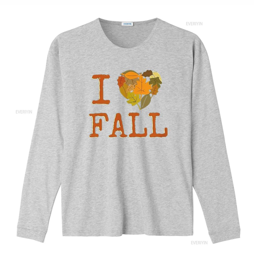 Mens I LOVE FALL for Lovers of Autumn and Falling Leaves T Shirt Black 2XL Vintage Washed Comfortable Slightly