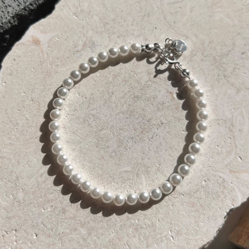 KIETIMOOR White Pearl Bracelet 4mm (Silver925) White Pearl Bracelet Silver