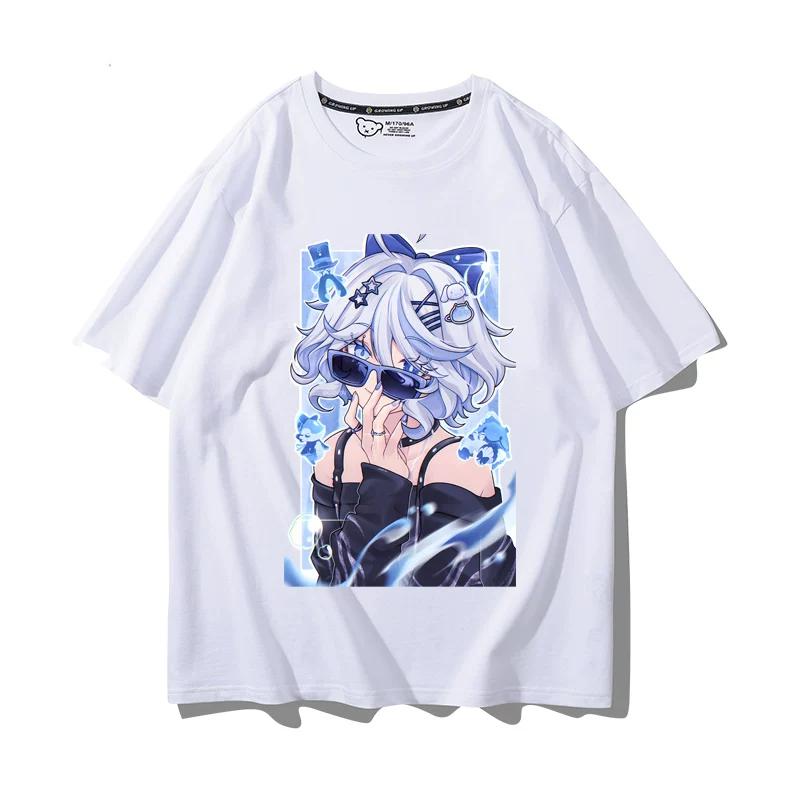 Popolari T-shirt da Uomo Genshin Impact Furina Stampa 3D Manica Corta Magliette Moda Uomo Donna Girocollo Top Abbigliamento Estivo