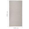 VidaXL Tapis à tissage plat d'extérieur 100x200 cm Taupe