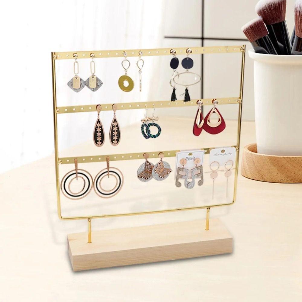 3-Tier Earring Display Holder Metal Jewelry Holder Earrings Storage Rack  Gift