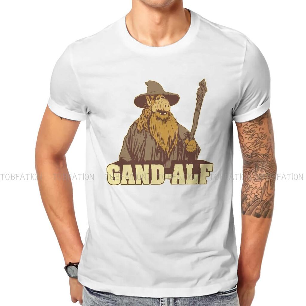 Gand ALF Animated Series Tops Graphic Crewneck Short Sleeve Man Women T-shirt 100% Cotton Gift Men Clothes Casual Unisex Tshirt