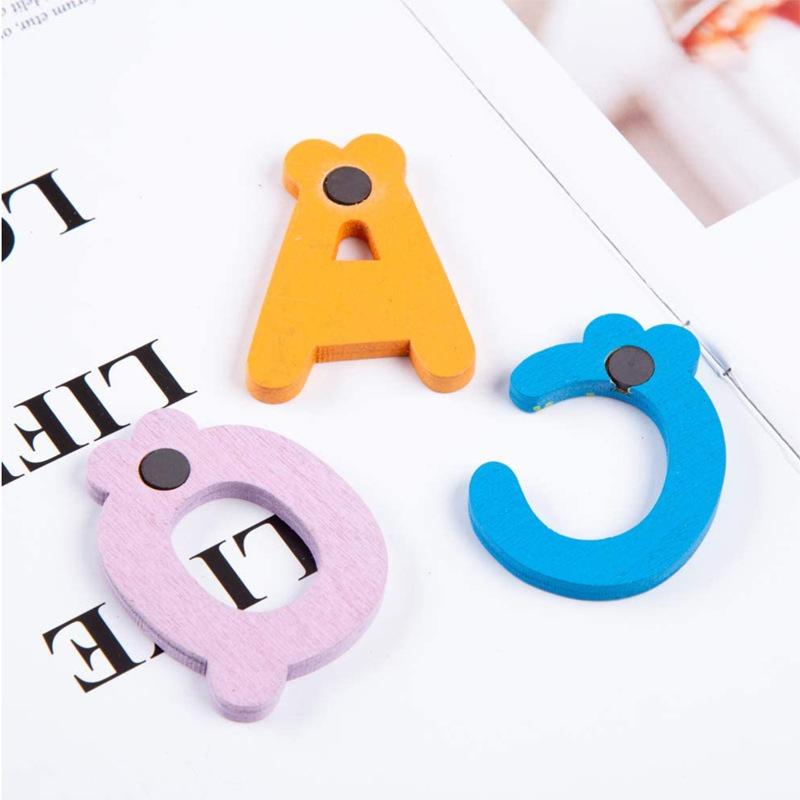 26PCS Wooden Thick letters Magnets for Toddlers Fridge Cute Animal Colorful ABC Magnetic Letters Toy Set for Kids Toddlers