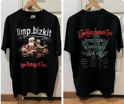 Limp Bizkit Tour 2000 Černé Krátký Rukáv 2 Stranné Bavlna Unisex S-5XL Unisex Tričko