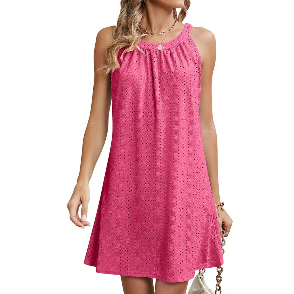 Modisches und elegantes ärmelloses A-Linien-Kleid für Damen