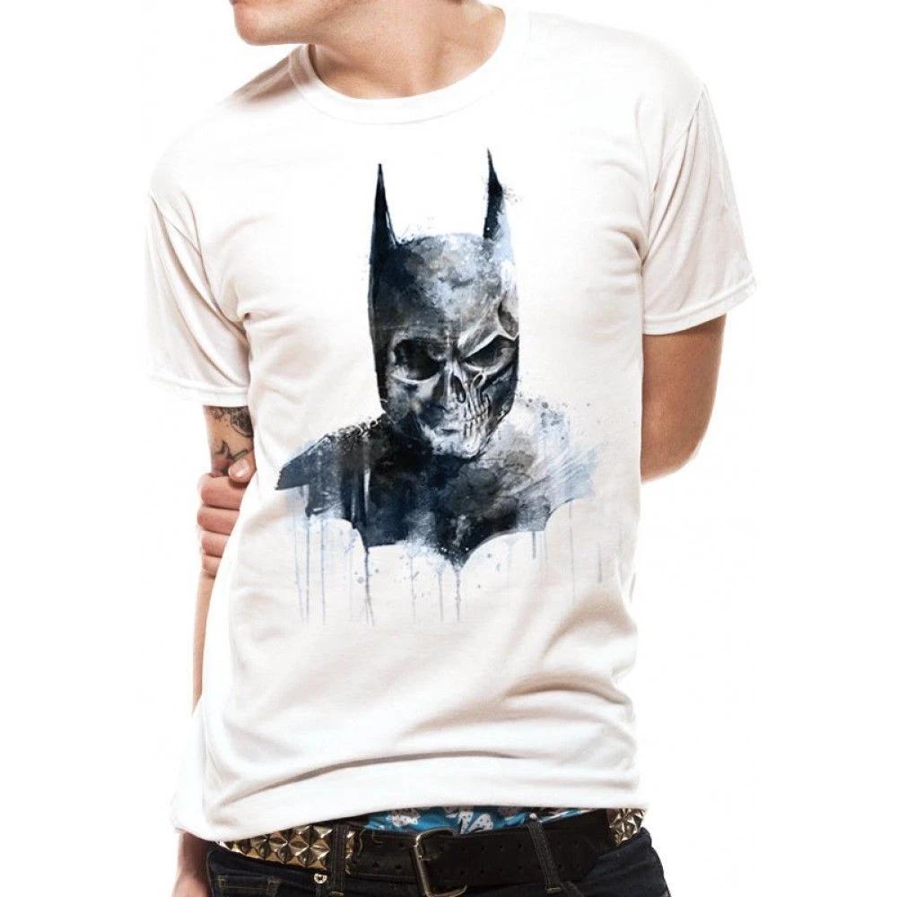Official Batman T Shirt Gothic Skulll White DC Comics New Small XL