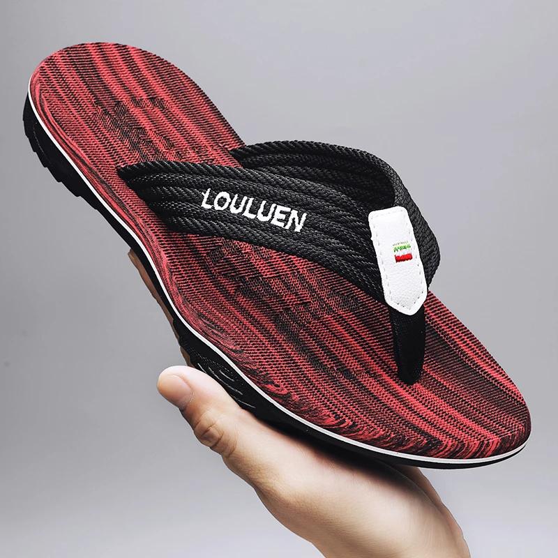 Fashion Summer Slippers Men Flip Flops Beach Sandals Non-slip Casual Flat Shoes 2024 Slippers Indoor House Shoes For Men Outdoor Slides