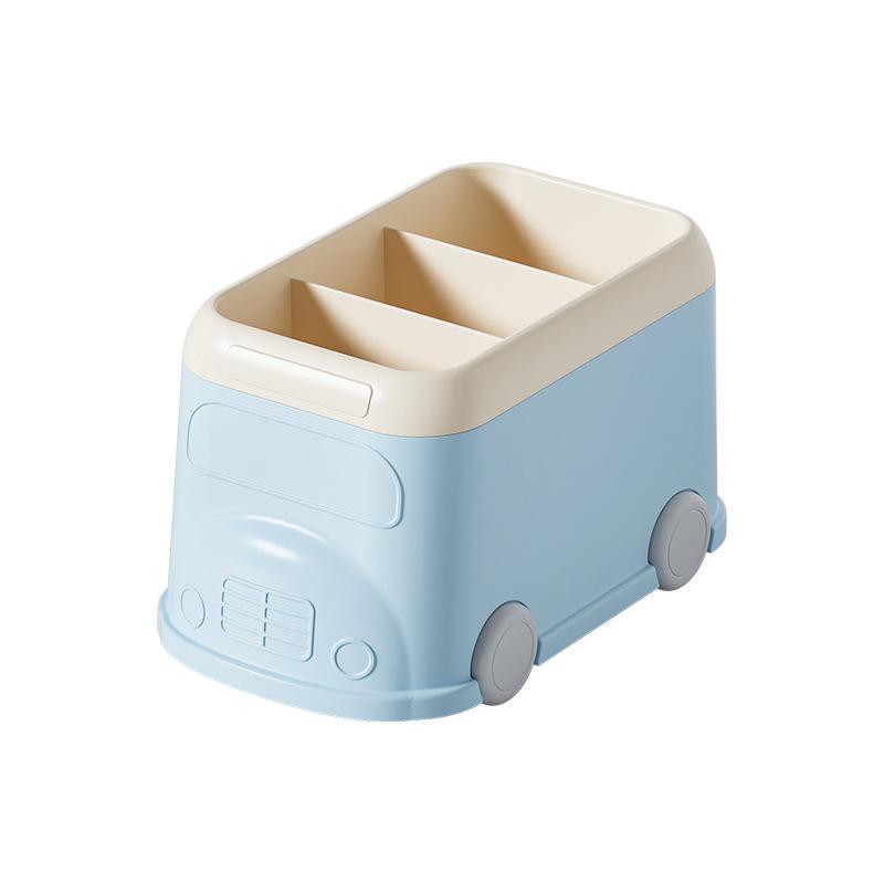 

Bview Art Cute School Bus Desktop Pen Holder, High Capacity Office & Student Desk Organizer, School Supplies,Stationery Cup светло-синий