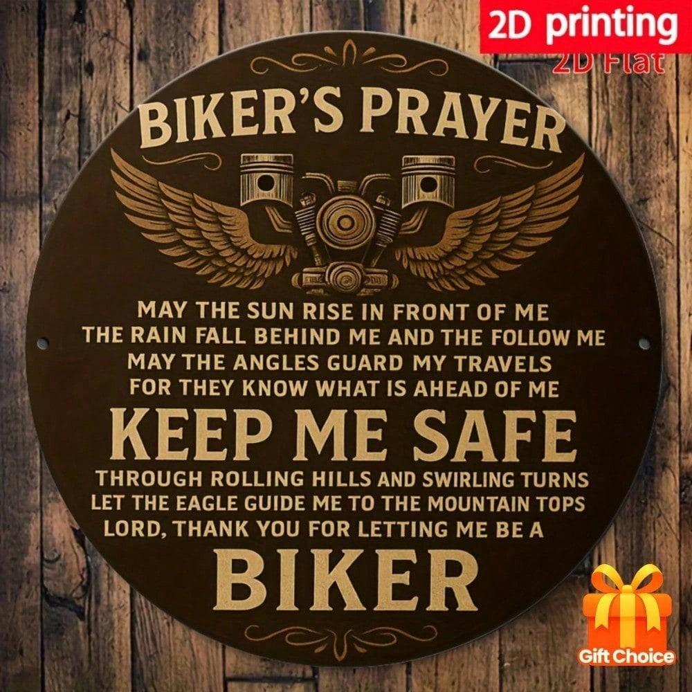 

Biker Prayer Metal Wall Art 8x8 Inch, Vintage Iron Sign for Garage, Rustic Motorcycle Decor 2D Flat Print 20x20 різнокольоровий